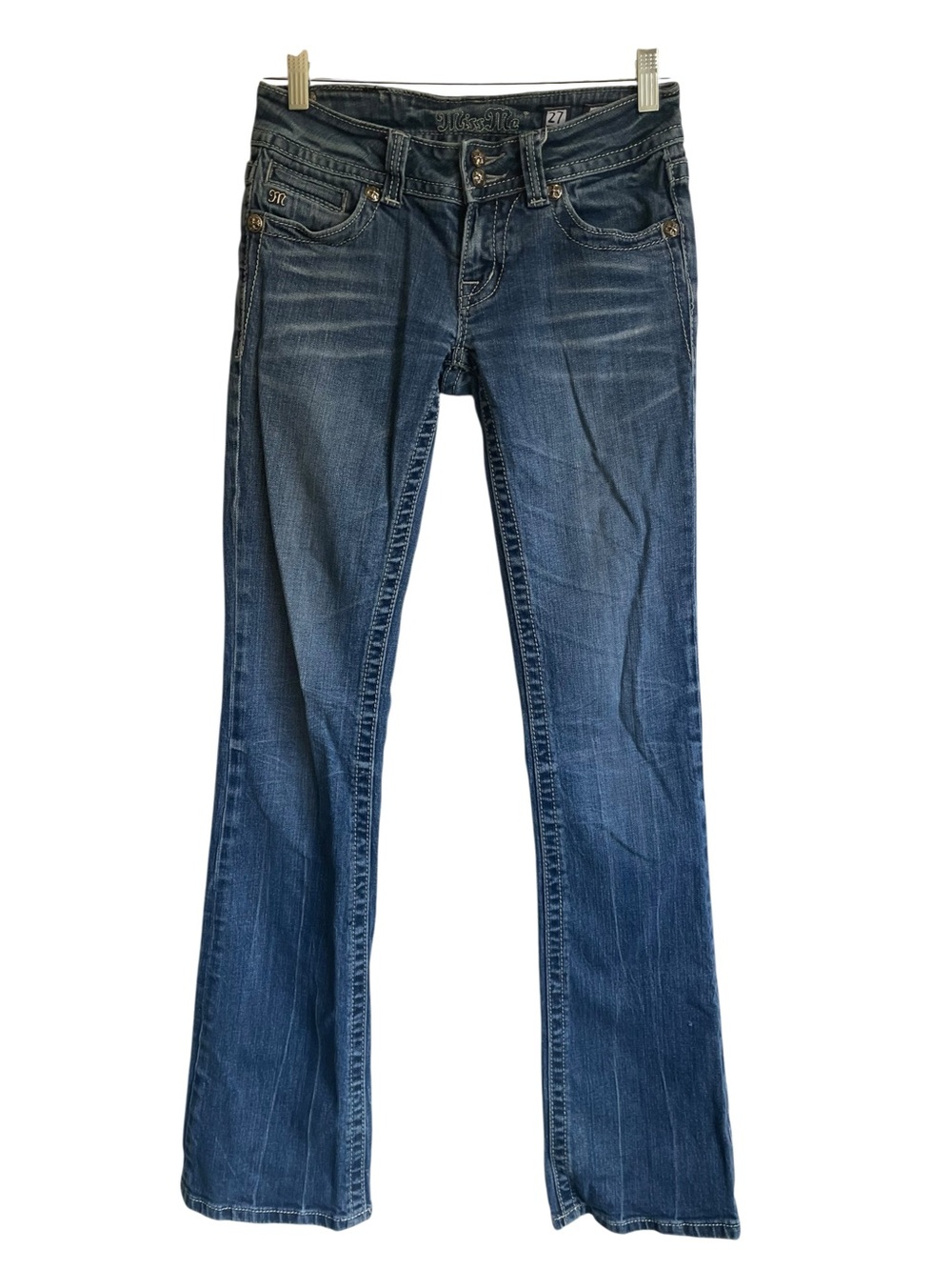 Miss Me Bootcut Jean Bling Pockets Size 27 JP5077 Boot